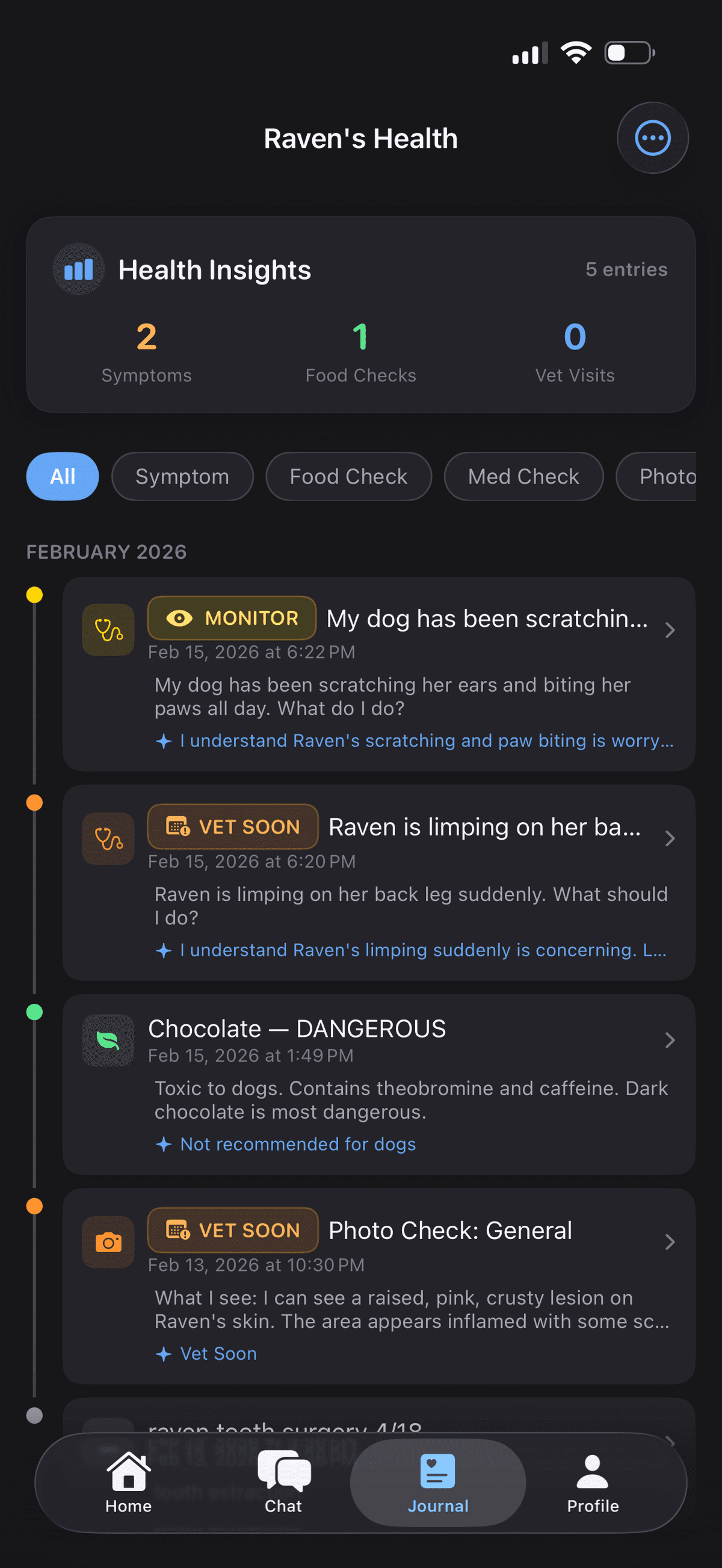 DogMD health journal